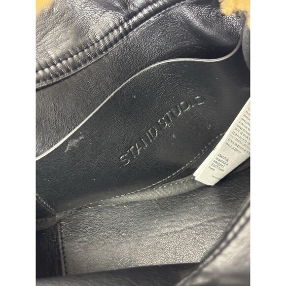 Stand Studio Minnie Fur Bag Faux Shearling Compact Teddy 2 Top Handle Brown - Picture 10 of 16